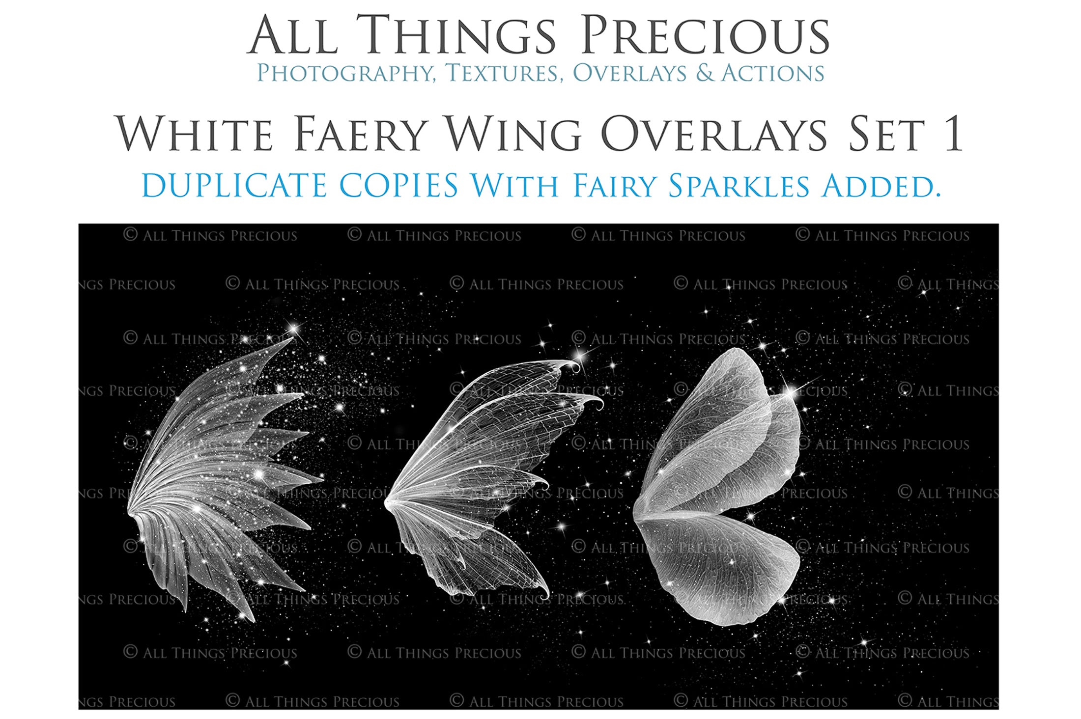 14 Png WHITE FAIRY WING Overlays Set 1