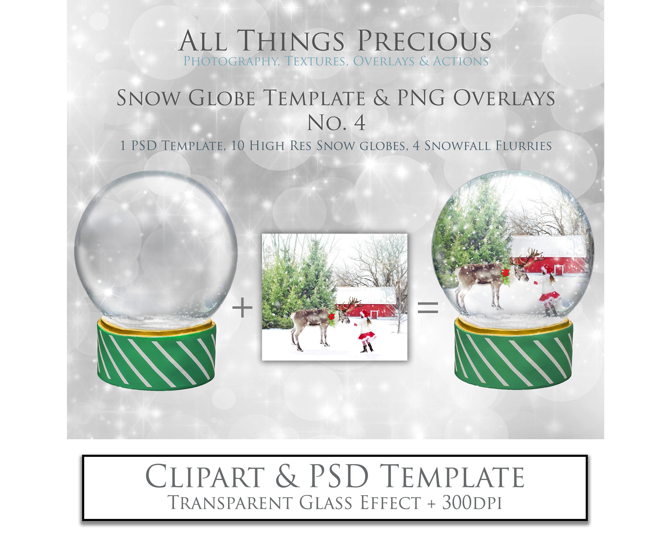Digital Snow Globe Clipart with snow Overlays and a PSD Template included in the set.The globe is transparent, perfect to add your own images and retain the snow globe effect. Photoshop Photography Background. Printable, Editable for Christmas with Frozen Winter Theme. Glass graphic effects. ATP Textures