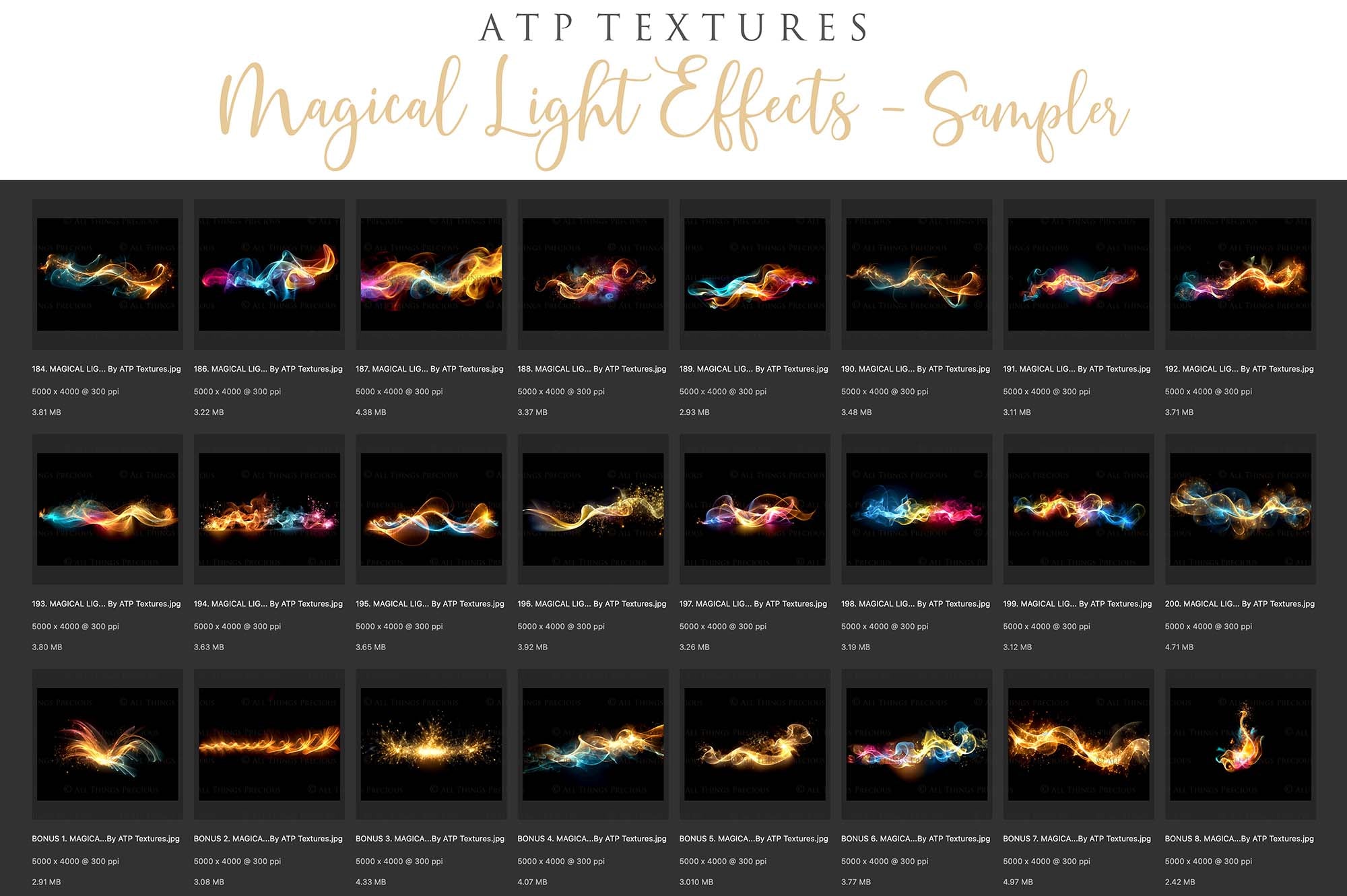 MAGICAL LIGHT EFFECTS Digital Overlays - Set 2