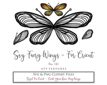 SVG, PNG Clipart, Fairy Wings, for Cricut and Silhouette Machine. Cut out and make your own real fairy wings. For Costumes, Halloween, Cosplay Wings, Adult Wings, Child size wings. Use them for Wedding invitations, sublimation print  or decorations.