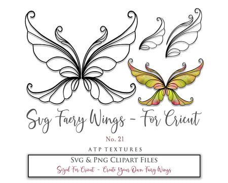 SVG & PNG Fairy/Angel Wing files for Cricut, Silhouette Cameo and other Cutting Machines. Create wearable fairy wings, all sizes. Perfect for Halloween Costumes, Fantasy, Cosplay, Photography. Prints, Wedding, Engagement, Baby Shower invitations, Sublimation Printing, Clip Art and more. Cut and assemble. ATP Textures.