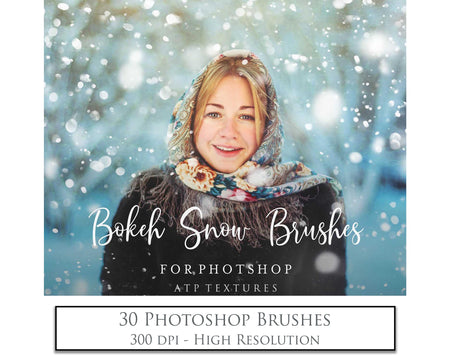 Lovely Wintery Snow photoshop brushes! Photoshop brushes for photography and digital design.  Digital Stamps for scrapbooking, photography and graphic design. Assets and Add ons. High resolution digital files.  ATP Textures