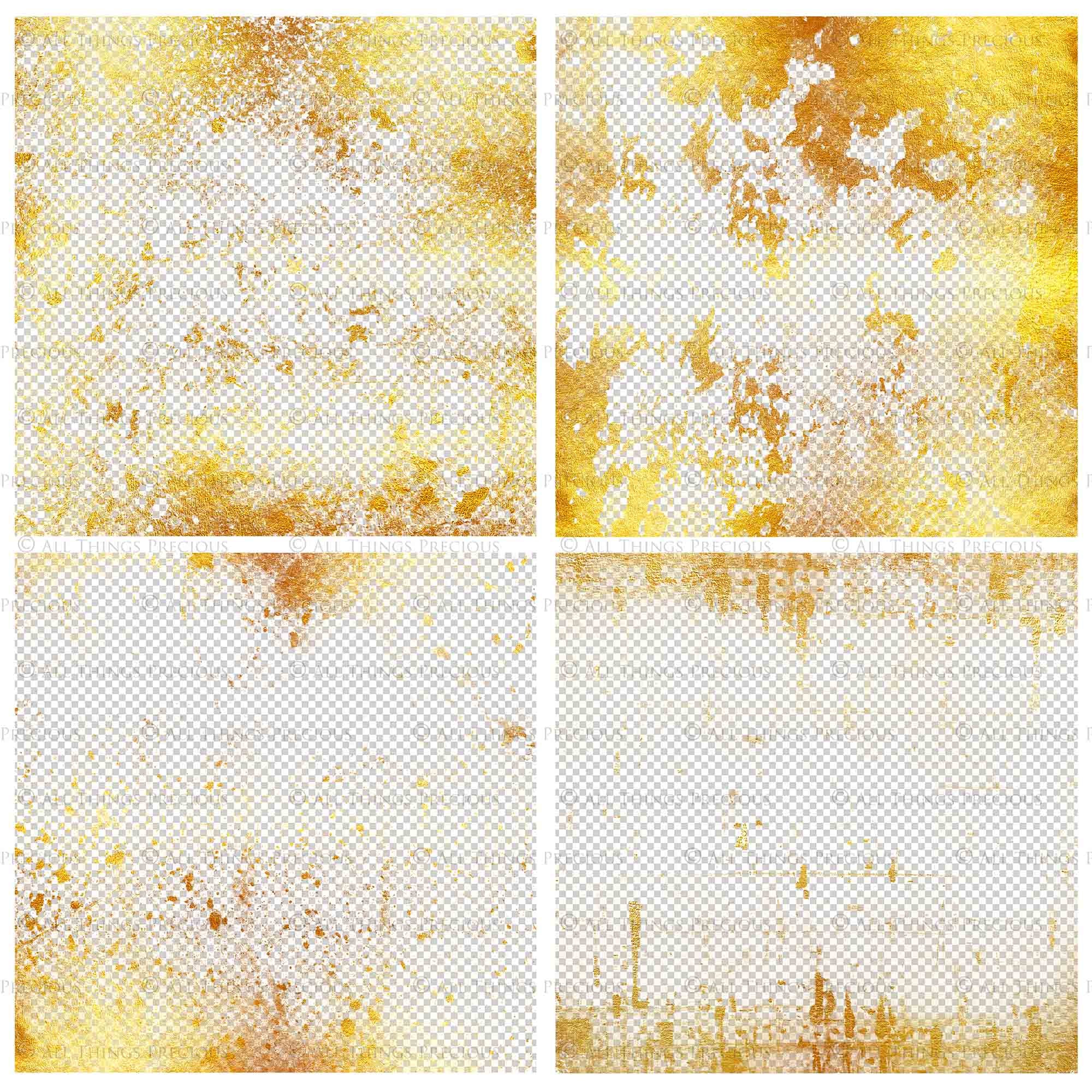 GRUNGE GOLD - Transparent Digital Papers