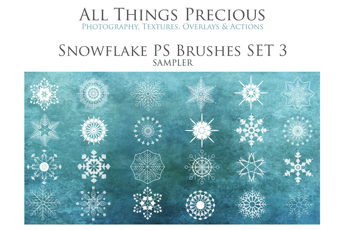 SNOWFLAKE PHOTOSHOP BRUSHES With Clipart - Set 3