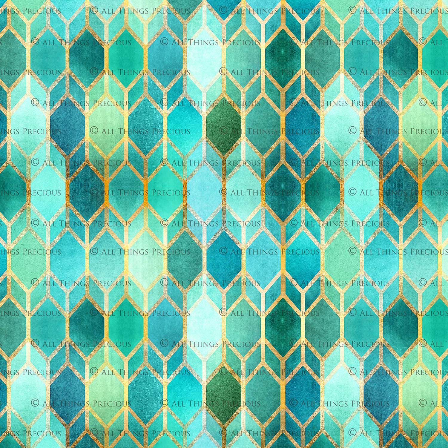 TEXTURED PATTERN Gold & Turquoise - Digital Papers