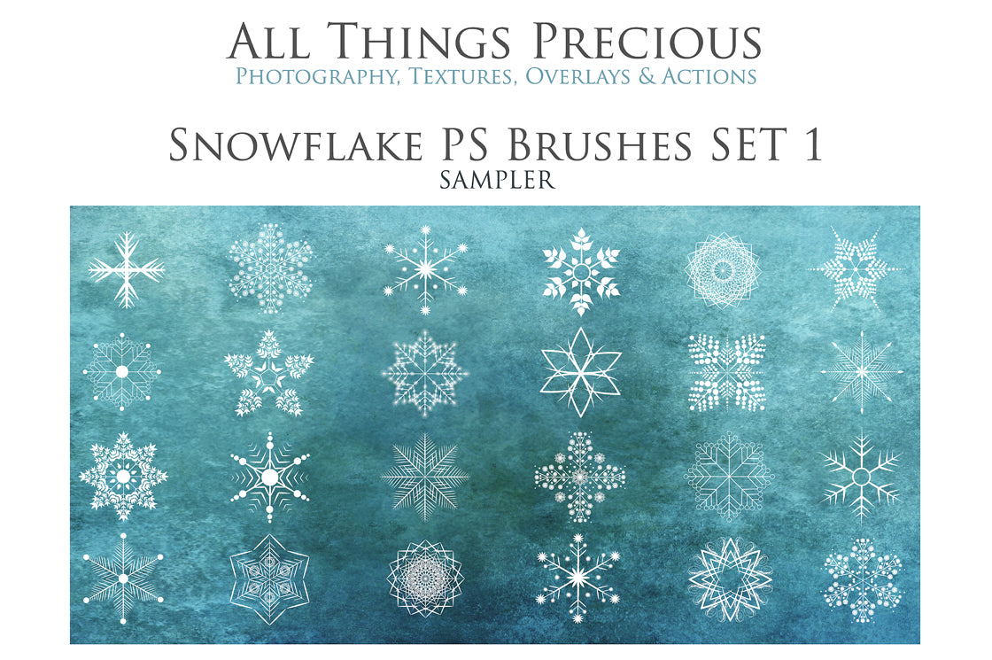 SNOWFLAKE PHOTOSHOP BRUSHES With Clipart - Set 1