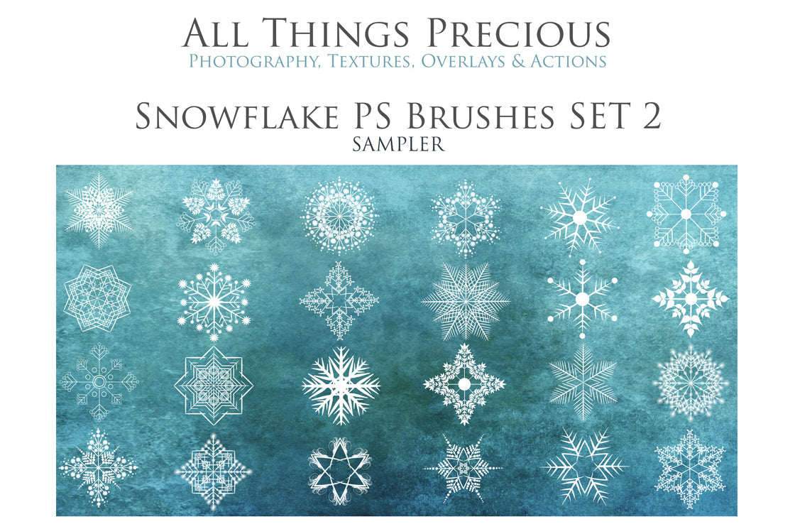 SNOWFLAKE PHOTOSHOP BRUSHES With Clipart - Set 2