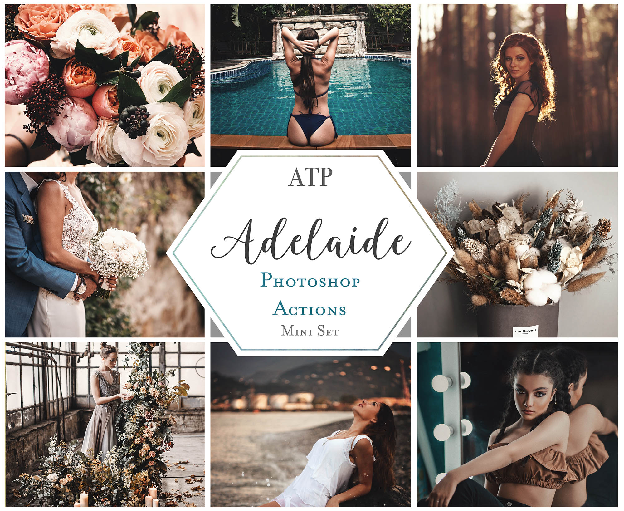 Photoshop Actions for Photography Edits. PS atn files are compatible with all versions of photoshop above CS6. Photoshop Actions for professional photographers, photo edits and Instagram influencers. Warm, Rich, light, Matte. For Wedding, Newborn, Studio Photography. By ATP Textures