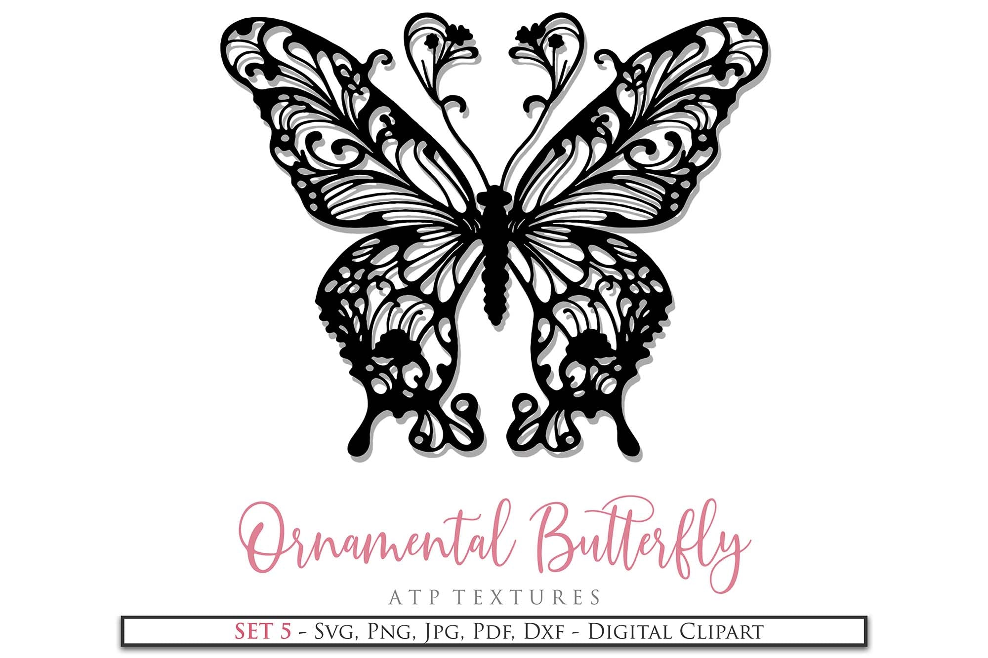 SVG PNG Butterfly Silhouette Clipart Set 5 ATP Textures svg-png-butterfly-silhouette-clipart-set-5-atp-textures