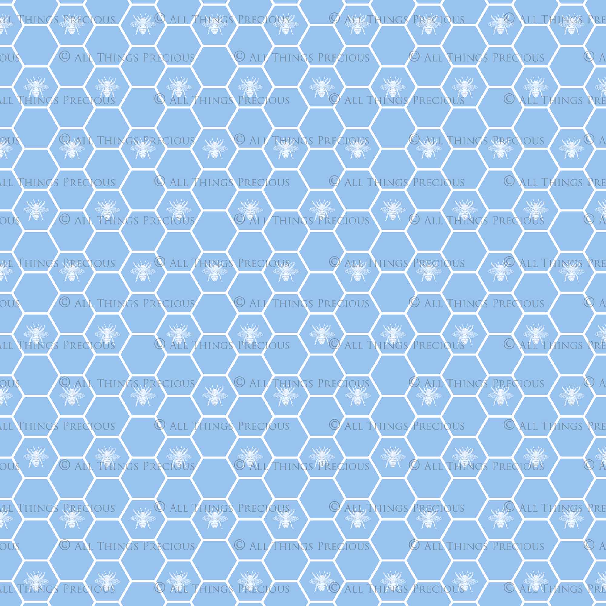 FRENCH BEE Digital Papers - BLUE