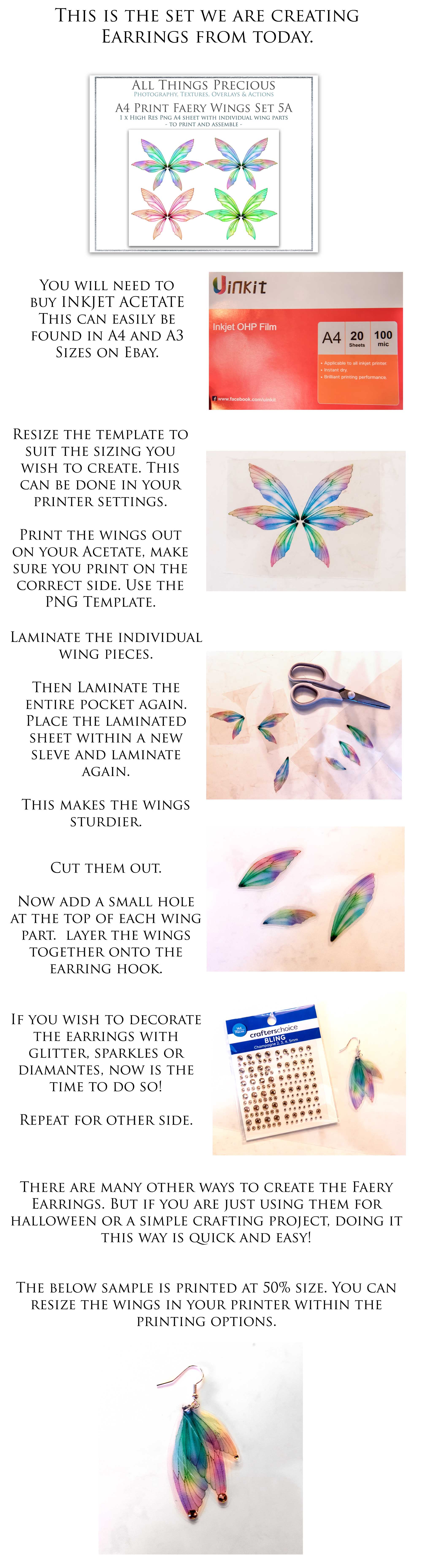 A4 PRINT FAIRY WINGS Set 2A - Printable Wings