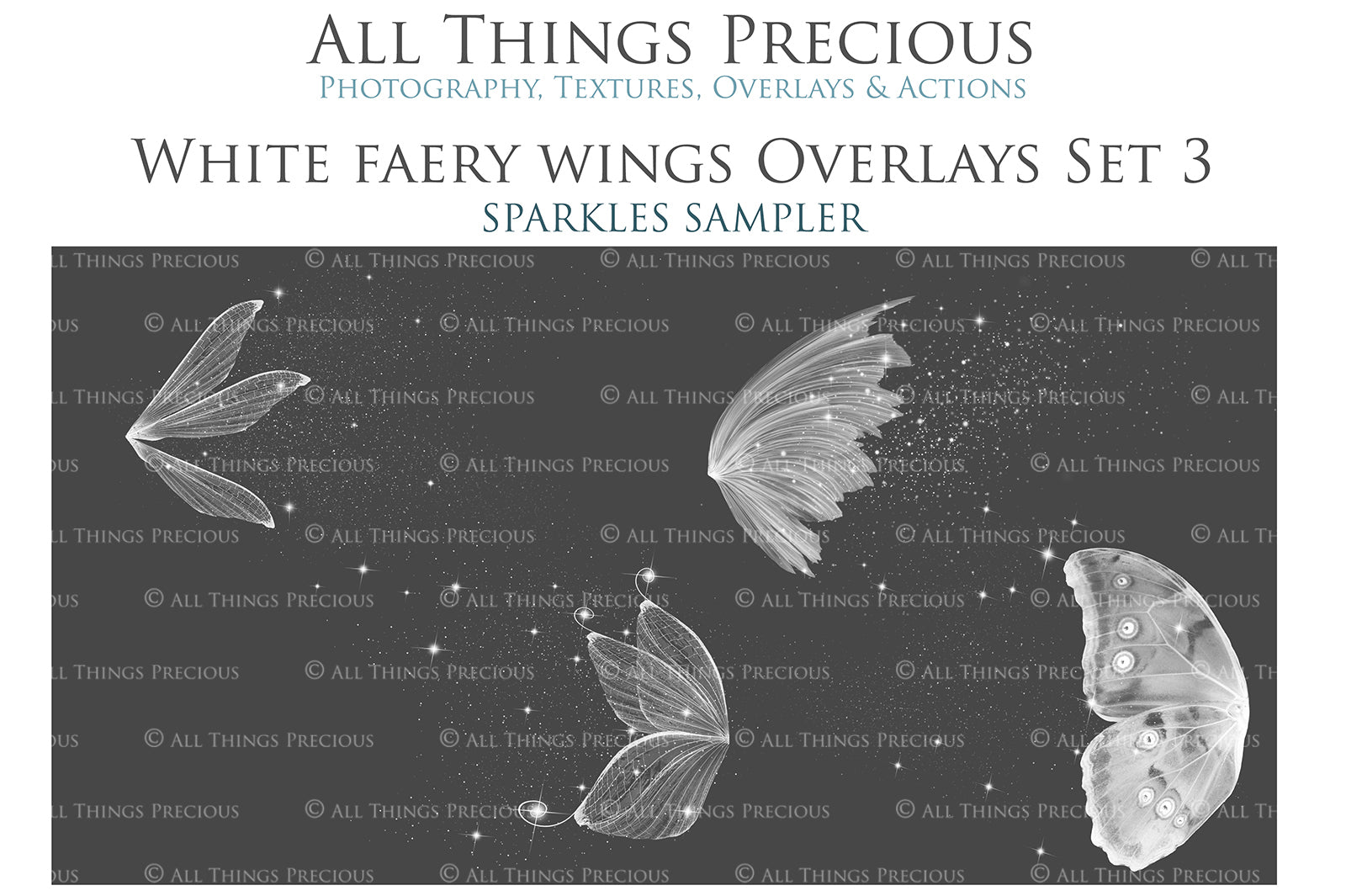 White Sparkling fairy wings, Png overlays for photoshop. High resolution transparent, see through wings. Fairycore, Cosplay, Photographers, Photoshop Edits, Digital overlay for photography. Digital stock and resources. Graphic design. Colourful, Gold, Fantasy Wing Bundle. Assets for Fine Art design. By ATP Textures