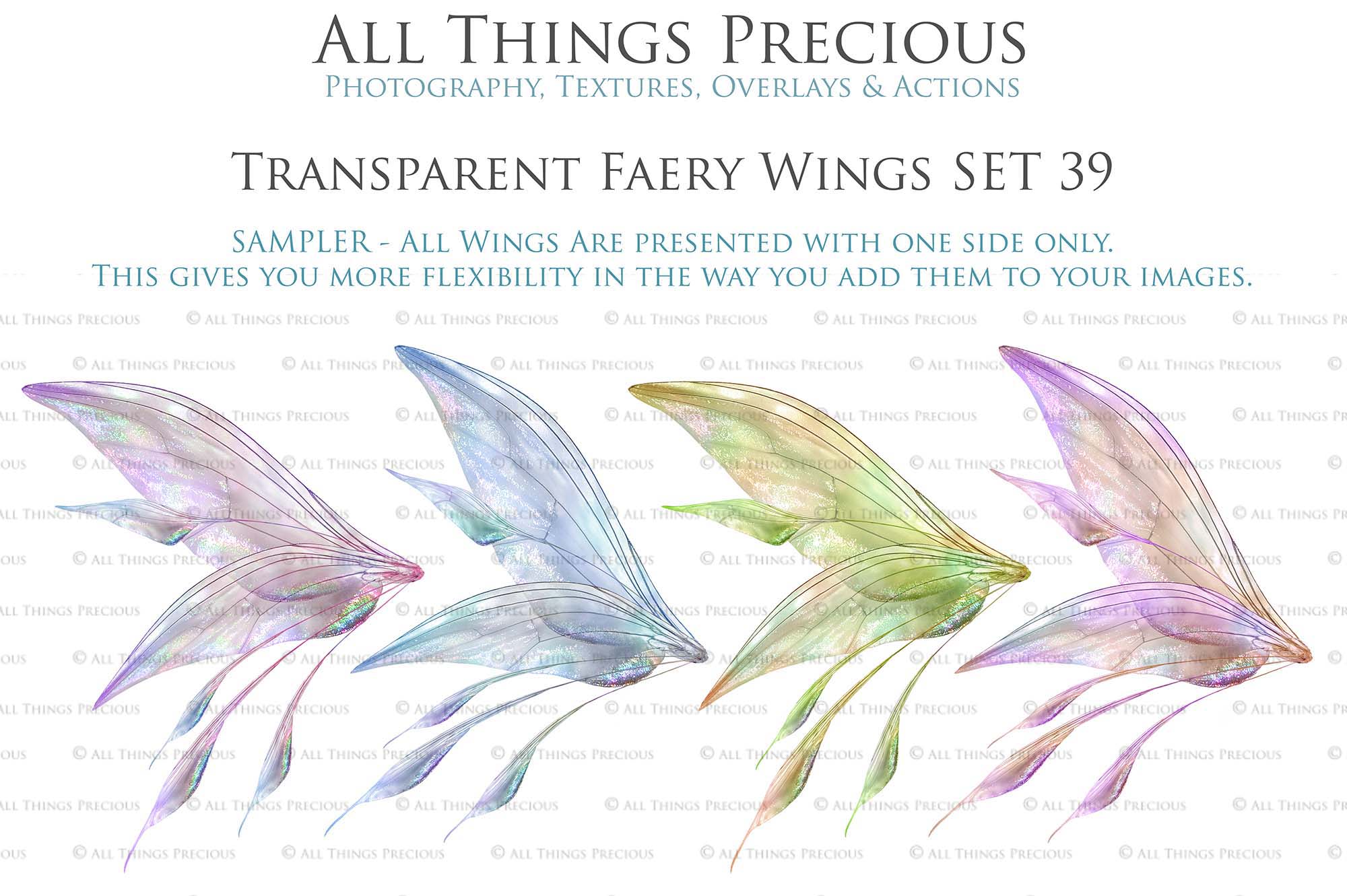 20 Digital Png FAIRY WING Overlays Set 39