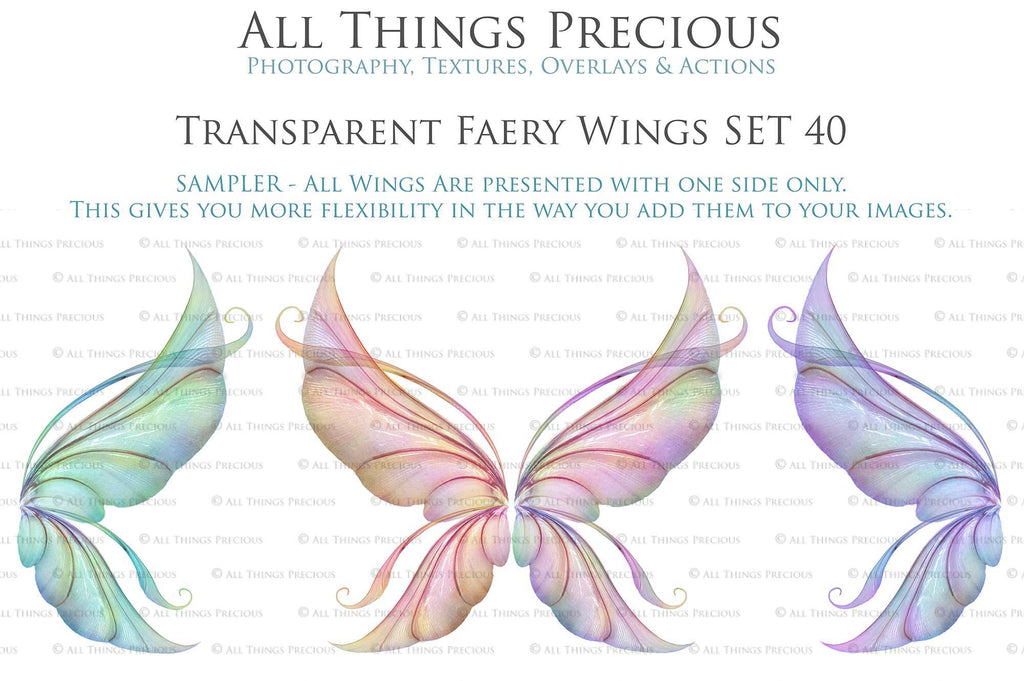 Digital Fairy Wing Overlays clipart. Png transparent see through files for photoshop. Photography editing. High resolution, 300dpi. Printable, Photography Graphic Assets, add on stock resources. Scrapbooking design. Fairy Photographer edit tools. Colourful. ATP Textures. Overlays. Actions, Printable design.