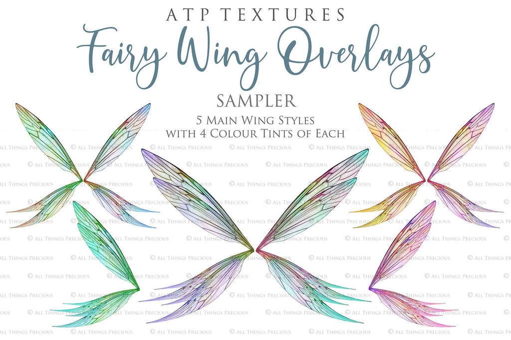 Digital Fairy Wings Overlays clipart. Png transparent see through files for photoshop. Butterfly Angel, Color, Print Photography editing. High resolution, 300dpi. Printable, Photography Graphic design assets, add on stock resources. Magical Scrapbooking design. Faery Photographer edit. Colorful Big Bundle. ATP Textures