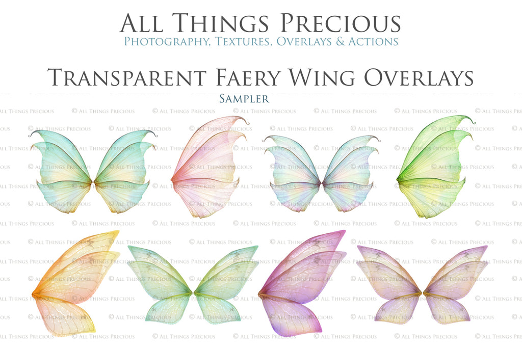 Digital Fairy Wings Overlays clipart. Png transparent see through files for photoshop. Butterfly Angel, Color, Print Photography editing. High resolution, 300dpi. Printable, Photography Graphic design assets, add on stock resources. Magical Scrapbooking design. Faery Photographer edit. Colorful Big Bundle. ATP Textures