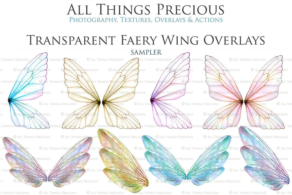 Digital Fairy Wing Overlays clipart. Png transparent see through files for photoshop. Butterfly Angel, Color, Print Photography editing. High resolution, 300dpi. Printable, Photography Graphic design assets, add on stock resources. Magical Scrapbooking design. Fairy Photographer edit. Colorful Big Bundle. ATP Textures.