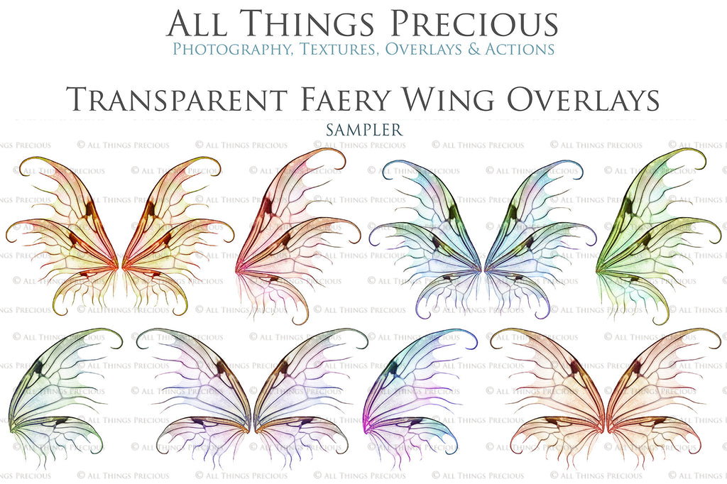 Digital Fairy Wings Overlays clipart. Png transparent see through files for photoshop. Butterfly Angel, Color, Print Photography editing. High resolution, 300dpi. Printable, Photography Graphic design assets, add on stock resources. Magical Scrapbooking design. Faery Photographer edit. Colorful Big Bundle. ATP Textures