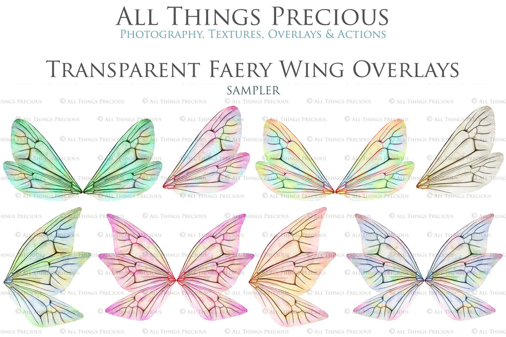 Digital Fairy Wings Overlays clipart. Png transparent see through files for photoshop. Butterfly Angel, Color, Print Photography editing. High resolution, 300dpi. Printable, Photography Graphic design assets, add on stock resources. Magical Scrapbooking design. Faery Photographer edit. Colorful Big Bundle. ATP Textures