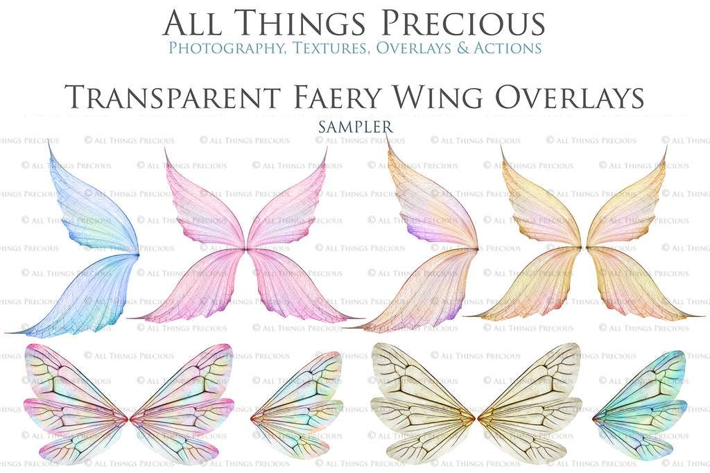 Digital Fairy Wings Overlays clipart. Png transparent see through files for photoshop. Butterfly Angel, Color, Print Photography editing. High resolution, 300dpi. Printable, Photography Graphic design assets, add on stock resources. Magical Scrapbooking design. Faery Photographer edit. Colorful Big Bundle. ATP Textures