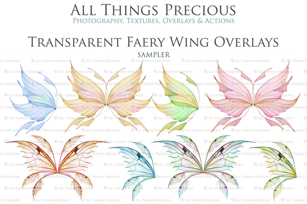 Digital Fairy Wings Overlays clipart. Png transparent see through files for photoshop. Butterfly Angel, Color, Print Photography editing. High resolution, 300dpi. Printable, Photography Graphic design assets, add on stock resources. Magical Scrapbooking design. Faery Photographer edit. Colorful Big Bundle. ATP Textures