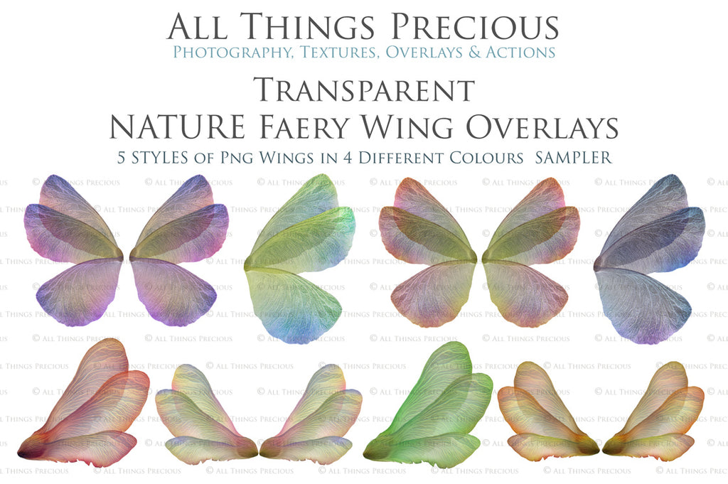 Digital Fairy Wings Overlays clipart. Png transparent see through files for photoshop. Butterfly Angel, Color, Print Photography editing. High resolution, 300dpi. Printable, Photography Graphic design assets, add on stock resources. Magical Scrapbooking design. Faery Photographer edit. Colorful Big Bundle. ATP Textures