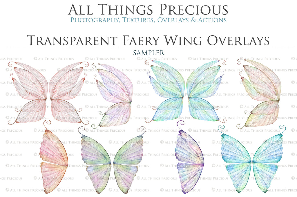 Digital Fairy Wing Overlays clipart. Png transparent see through files for photoshop. Butterfly Angel, Color, Print Photography editing. High resolution, 300dpi. Printable, Photography Graphic design assets, add on stock resources. Magical Scrapbooking design. Fairy Photographer edit. Colorful Big Bundle. ATP Textures.