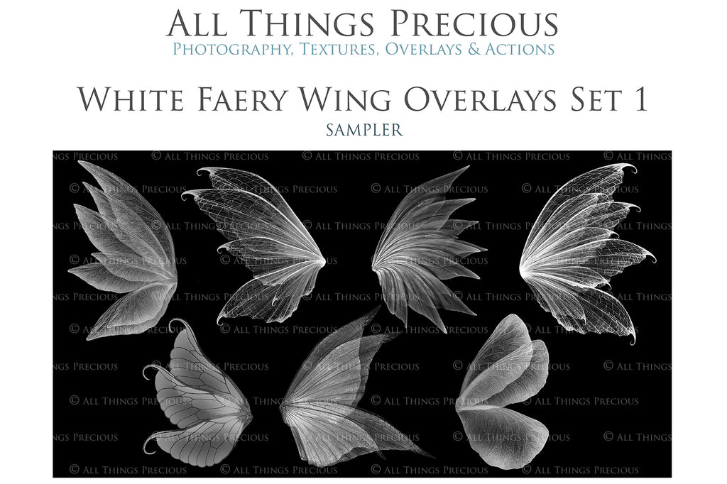 White Sparkling fairy wings, Png overlays for photoshop. High resolution transparent, see through wings. Fairycore, Cosplay, Photographers, Photoshop Edits, Digital overlay for photography. Digital stock and resources. Graphic design. Colourful, Gold, Fantasy Wing Bundle. Assets for Fine Art design. By ATP Textures