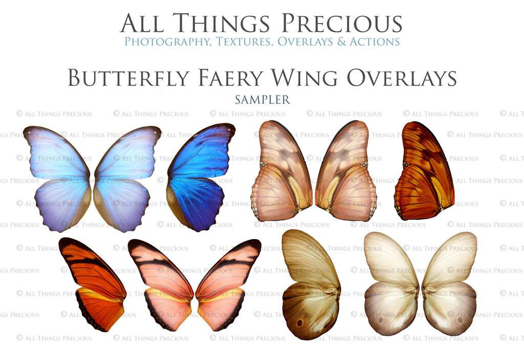 Digital Fairy Wing Overlays clipart. Png transparent see through files for photoshop. Photography editing. High resolution, 300dpi. Printable, Photography Graphic Assets, add on stock resources. Scrapbooking design. Fairy Photographer edit tools. Colourful. ATP Textures. Overlays. Actions, Printable design.