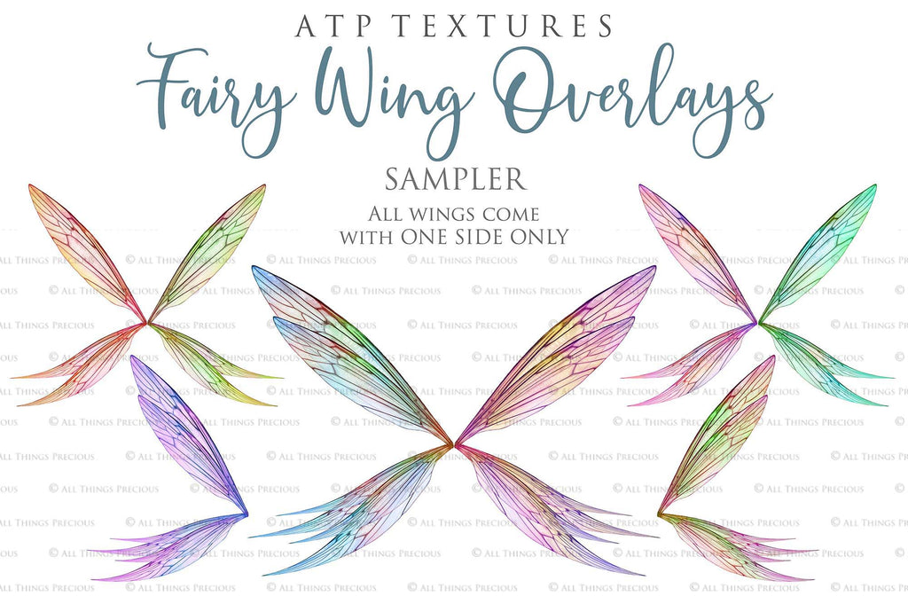 Digital Fairy Wings Overlays clipart. Png transparent see through files for photoshop. Butterfly Angel, Color, Print Photography editing. High resolution, 300dpi. Printable, Photography Graphic design assets, add on stock resources. Magical Scrapbooking design. Faery Photographer edit. Colorful Big Bundle. ATP Textures