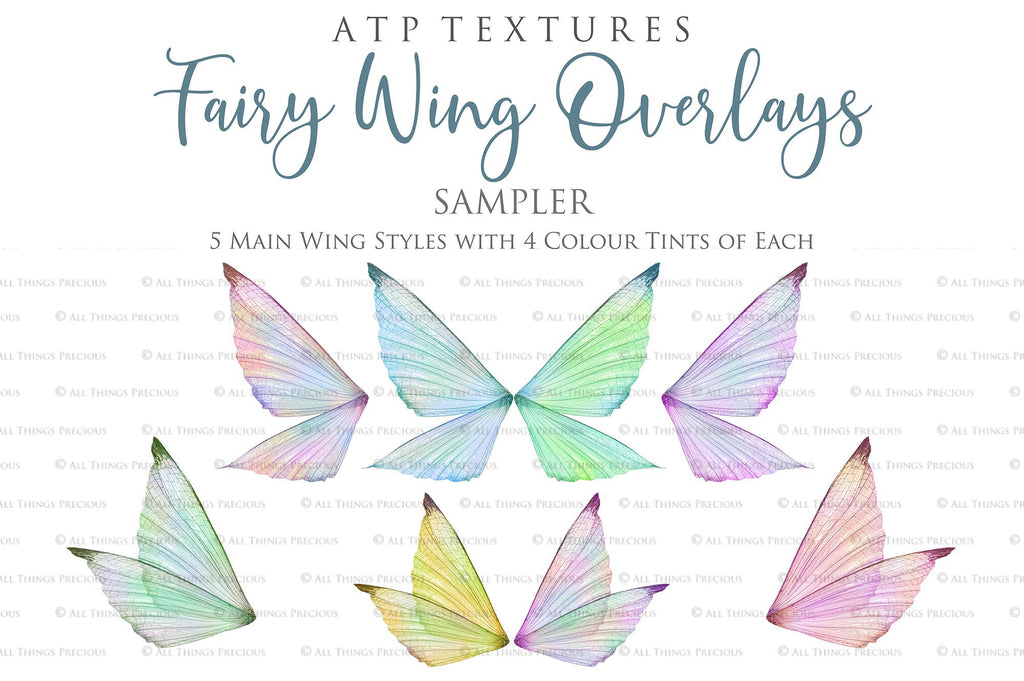 Digital Fairy Wings Overlays clipart. Png transparent see through files for photoshop. Butterfly Angel, Color, Print Photography editing. High resolution, 300dpi. Printable, Photography Graphic design assets, add on stock resources. Magical Scrapbooking design. Faery Photographer edit. Colorful Big Bundle. ATP Textures