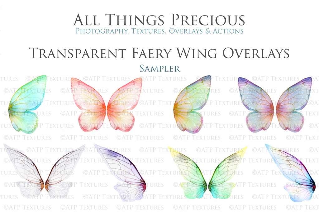 Digital Fairy Wing Overlays clipart. Png transparent see through files for photoshop. Butterfly Angel, Color, Print Photography editing. High resolution, 300dpi. Printable, Photography Graphic design assets, add on stock resources. Magical Scrapbooking design. Fairy Photographer edit. Colorful Big Bundle. ATP Textures.