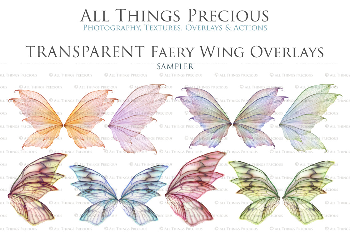 Digital Fairy Wing Overlays clipart. Png transparent see through files for photoshop. Butterfly Angel, Color, Print Photography editing. High resolution, 300dpi. Printable, Photography Graphic design assets, add on stock resources. Magical Scrapbooking design. Fairy Photographer edit. Colorful Big Bundle. ATP Textures.
