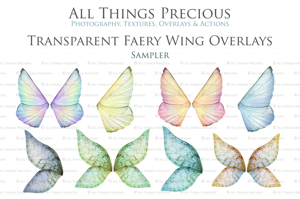 Digital Fairy Wings Overlays clipart. Png transparent see through files for photoshop. Butterfly Angel, Color, Print Photography editing. High resolution, 300dpi. Printable, Photography Graphic design assets, add on stock resources. Magical Scrapbooking design. Faery Photographer edit. Colorful Big Bundle. ATP Textures