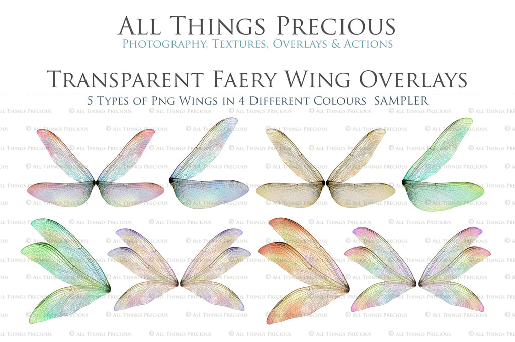 Digital Fairy Wings Overlays clipart. Png transparent see through files for photoshop. Butterfly Angel, Color, Print Photography editing. High resolution, 300dpi. Printable, Photography Graphic design assets, add on stock resources. Magical Scrapbooking design. Faery Photographer edit. Colorful Big Bundle. ATP Textures