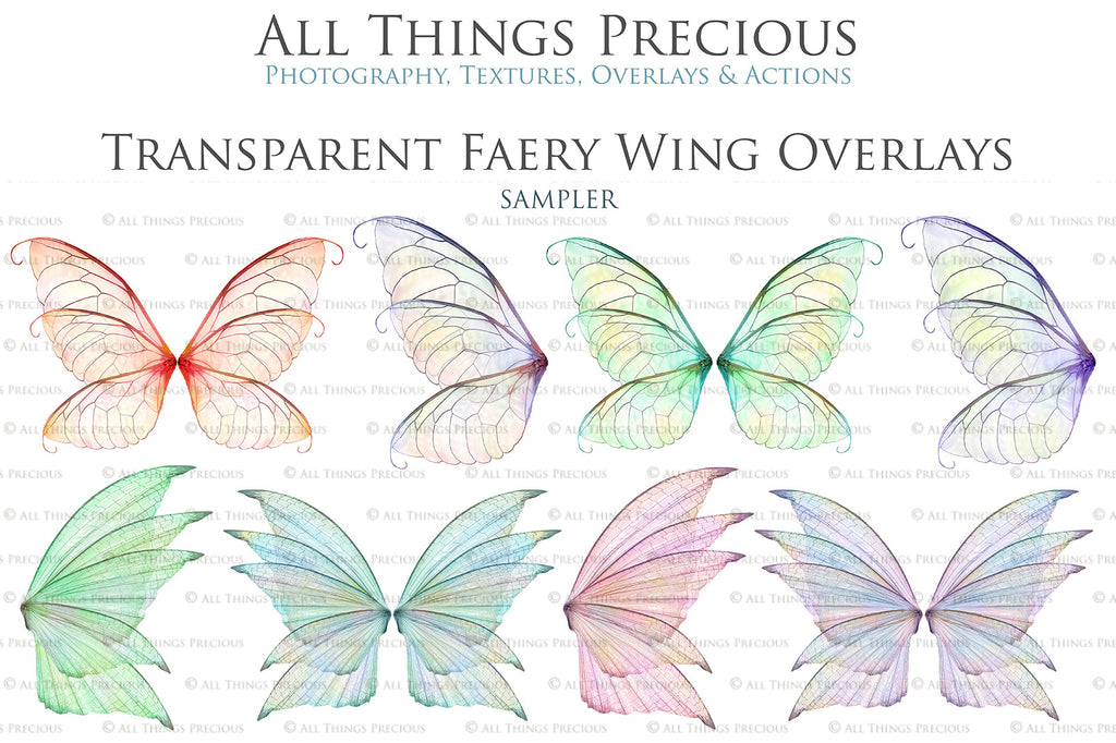 Digital Fairy Wing Overlays clipart. Png transparent see through files for photoshop. Butterfly Angel, Color, Print Photography editing. High resolution, 300dpi. Printable, Photography Graphic design assets, add on stock resources. Magical Scrapbooking design. Fairy Photographer edit. Colorful Big Bundle. ATP Textures.