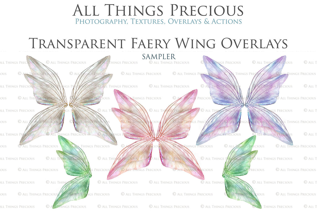 Digital Fairy Wing Overlays clipart. Png transparent see through files for photoshop. Photography editing. High resolution, 300dpi. Printable, Photography Graphic Assets, add on stock resources. Scrapbooking design. Fairy Photographer edit tools. Colourful. ATP Textures. Overlays. Actions, Printable design.