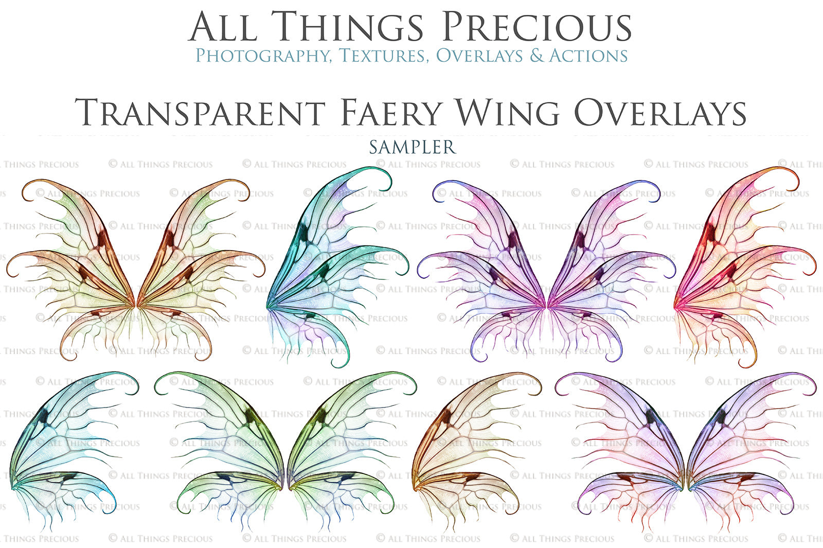 Digital Fairy Wing Overlays clipart. Png transparent see through files for photoshop. Butterfly Angel, Color, Print Photography editing. High resolution, 300dpi. Printable, Photography Graphic design assets, add on stock resources. Magical Scrapbooking design. Faery Photographer edit. Colorful Big Bundle. ATP Textures.