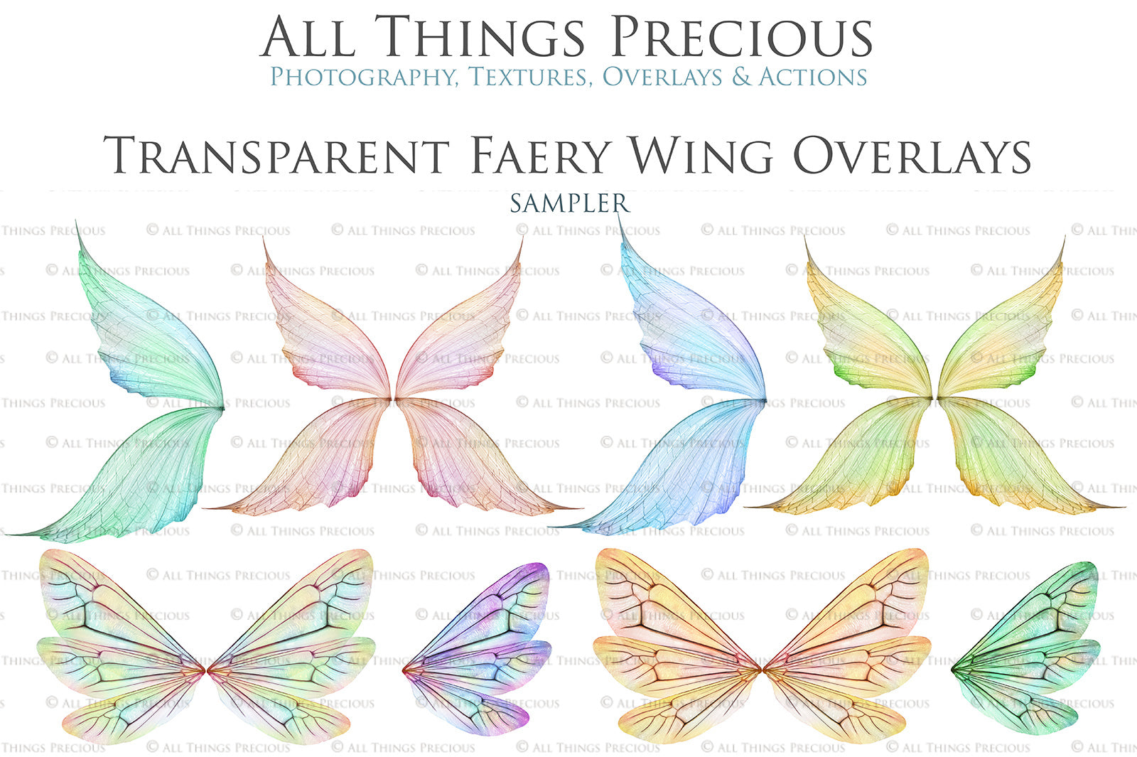 Digital Fairy Wings Overlays clipart. Png transparent see through files for photoshop. Butterfly Angel, Color, Print Photography editing. High resolution, 300dpi. Printable, Photography Graphic design assets, add on stock resources. Magical Scrapbooking design. Faery Photographer edit. Colorful Big Bundle. ATP Textures