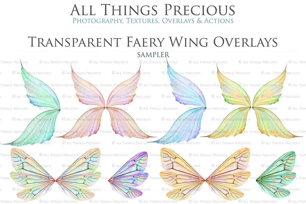 Digital Fairy Wings Overlays clipart. Png transparent see through files for photoshop. Butterfly Angel, Color, Print Photography editing. High resolution, 300dpi. Printable, Photography Graphic design assets, add on stock resources. Magical Scrapbooking design. Faery Photographer edit. Colorful Big Bundle. ATP Textures