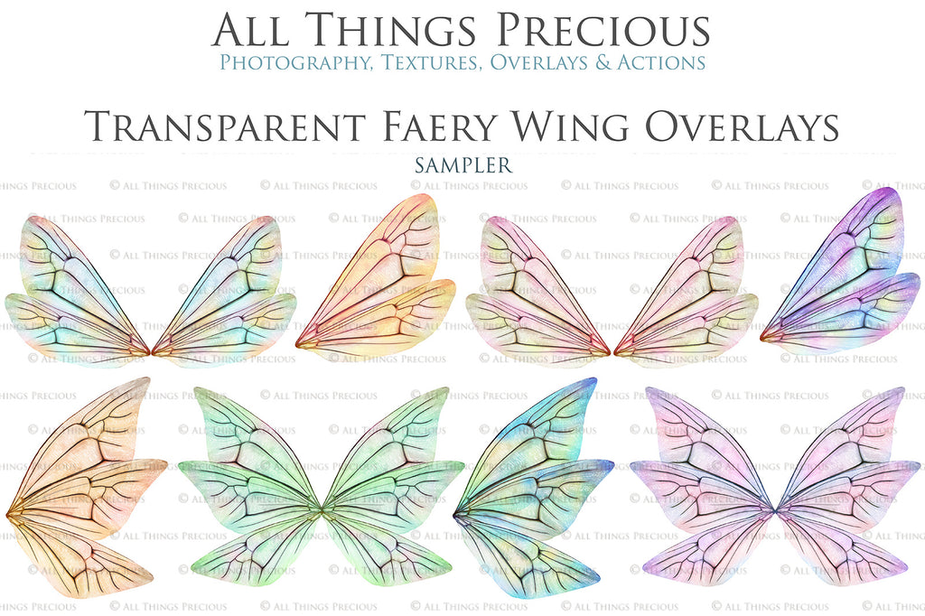 Digital Fairy Wings Overlays clipart. Png transparent see through files for photoshop. Butterfly Angel, Color, Print Photography editing. High resolution, 300dpi. Printable, Photography Graphic design assets, add on stock resources. Magical Scrapbooking design. Faery Photographer edit. Colorful Big Bundle. ATP Textures