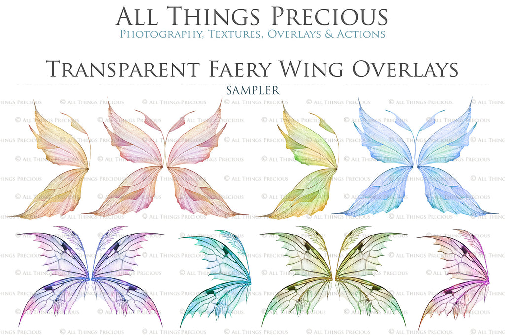 Digital Fairy Wings Overlays clipart. Png transparent see through files for photoshop. Butterfly Angel, Color, Print Photography editing. High resolution, 300dpi. Printable, Photography Graphic design assets, add on stock resources. Magical Scrapbooking design. Faery Photographer edit. Colorful Big Bundle. ATP Textures