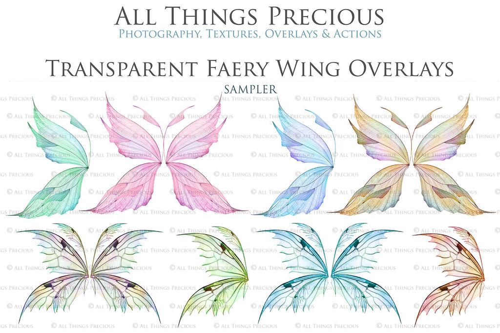 Digital Fairy Wings Overlays clipart. Png transparent see through files for photoshop. Butterfly Angel, Color, Print Photography editing. High resolution, 300dpi. Printable, Photography Graphic design assets, add on stock resources. Magical Scrapbooking design. Faery Photographer edit. Colorful Big Bundle. ATP Textures