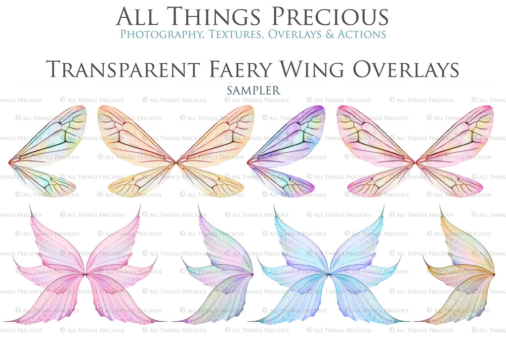 Digital Fairy Wings Overlays clipart. Png transparent see through files for photoshop. Butterfly Angel, Color, Print Photography editing. High resolution, 300dpi. Printable, Photography Graphic design assets, add on stock resources. Magical Scrapbooking design. Faery Photographer edit. Colorful Big Bundle. ATP Textures