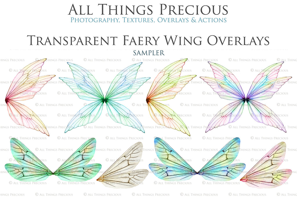 Digital Fairy Wings Overlays clipart. Png transparent see through files for photoshop. Butterfly Angel, Color, Print Photography editing. High resolution, 300dpi. Printable, Photography Graphic design assets, add on stock resources. Magical Scrapbooking design. Faery Photographer edit. Colorful Big Bundle. ATP Textures