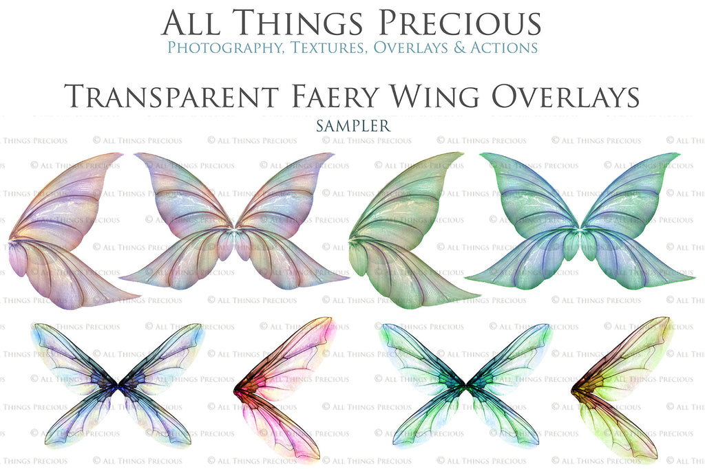 Digital Fairy Wings Overlays clipart. Png transparent see through files for photoshop. Butterfly Angel, Color, Print Photography editing. High resolution, 300dpi. Printable, Photography Graphic design assets, add on stock resources. Magical Scrapbooking design. Faery Photographer edit. Colorful Big Bundle. ATP Textures