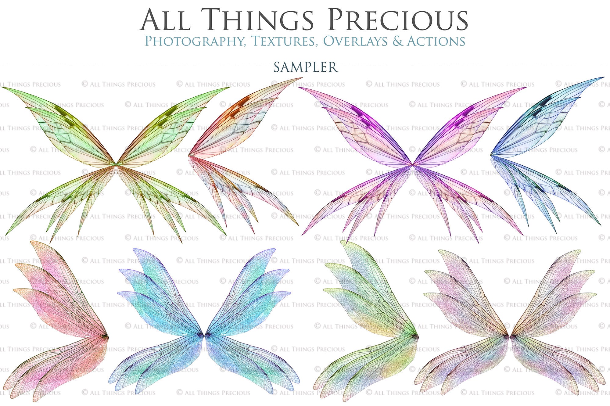 Digital Fairy Wings Overlays clipart. Png transparent see through files for photoshop. Butterfly Angel, Color, Print Photography editing. High resolution, 300dpi. Printable, Photography Graphic design assets, add on stock resources. Magical Scrapbooking design. Faery Photographer edit. Colorful Big Bundle. ATP Textures