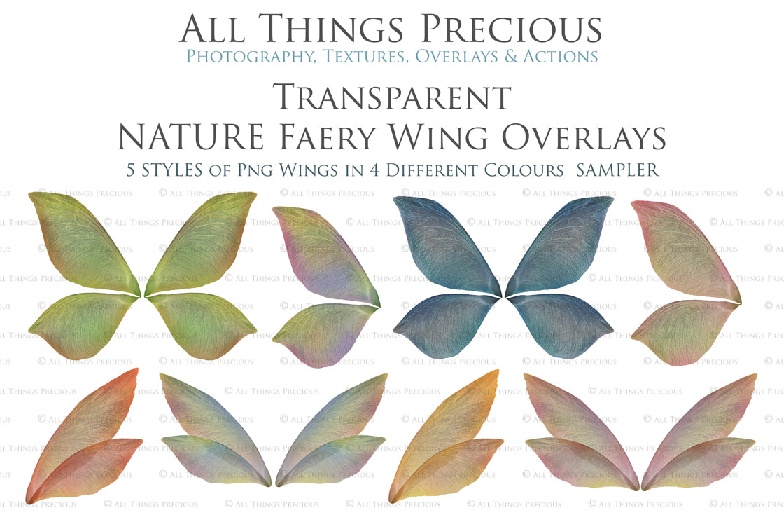 Digital Fairy Wings Overlays clipart. Png transparent see through files for photoshop. Butterfly Angel, Color, Print Photography editing. High resolution, 300dpi. Printable, Photography Graphic design assets, add on stock resources. Magical Scrapbooking design. Faery Photographer edit. Colorful Big Bundle. ATP Textures
