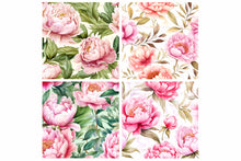Load image into Gallery viewer, PEONY WATERCOLOUR Digital Papers Set 2
