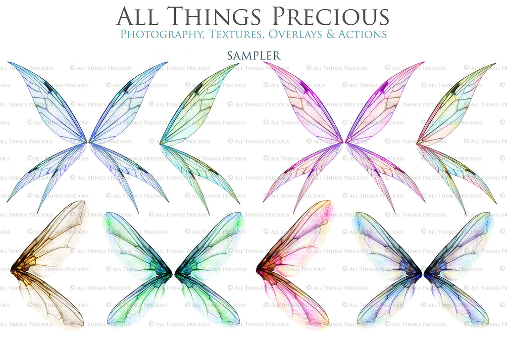 Digital Fairy Wing Overlays clipart. Png transparent see through files for photoshop. Butterfly Angel, Color, Print Photography editing. High resolution, 300dpi. Printable, Photography Graphic design assets, add on stock resources. Magical Scrapbooking design. Fairy Photographer edit. Colorful Big Bundle. ATP Textures.